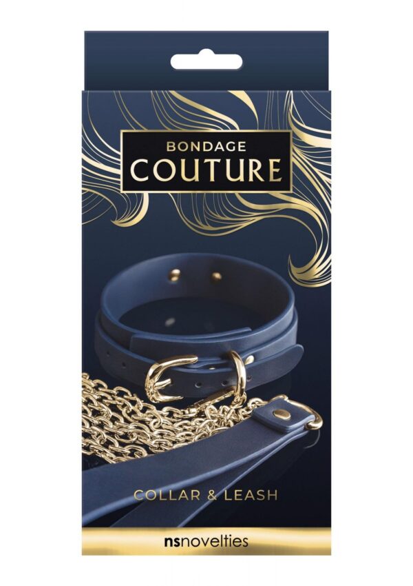 Bondage Couture Collar & Leash Blue - obrazek 2