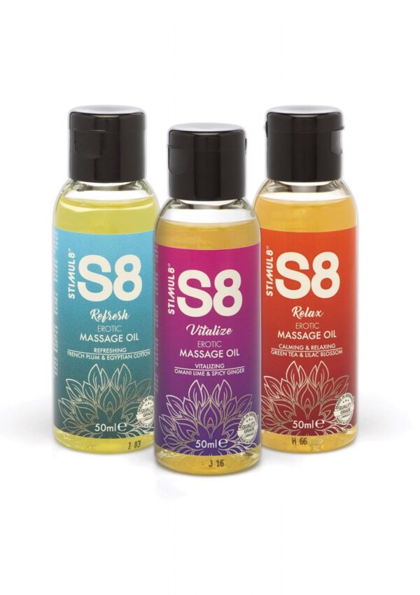 S8 Massage Oil Box 3x 50ml Multi flavour - obrazek 2
