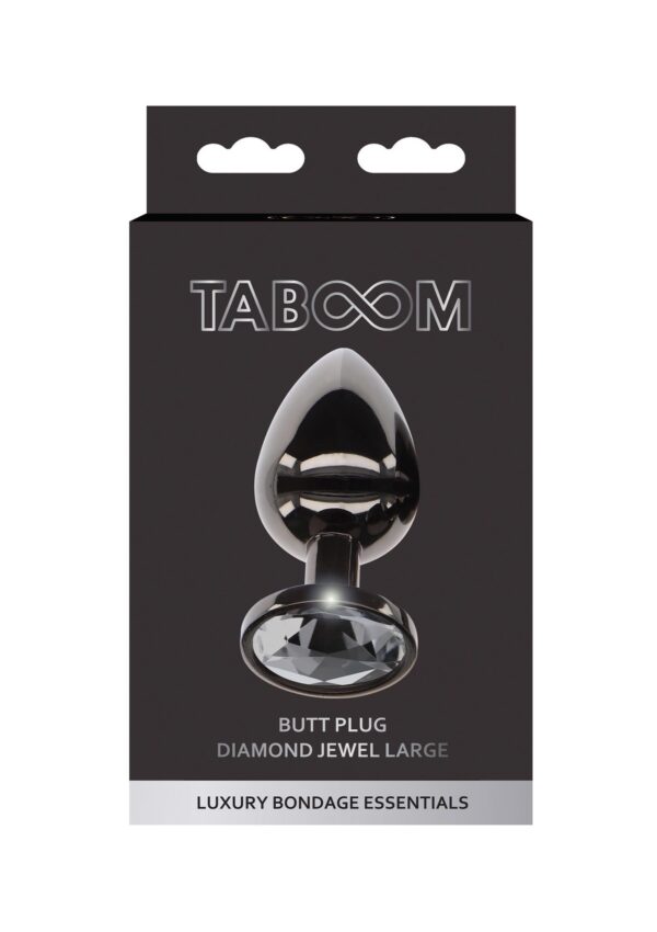 Butt Plug With Diamond Jewel L Black - obrazek 2