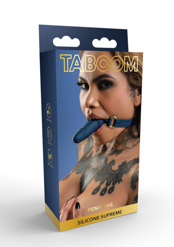 Silicone Penis Ball Gag Blue - obrazek 2