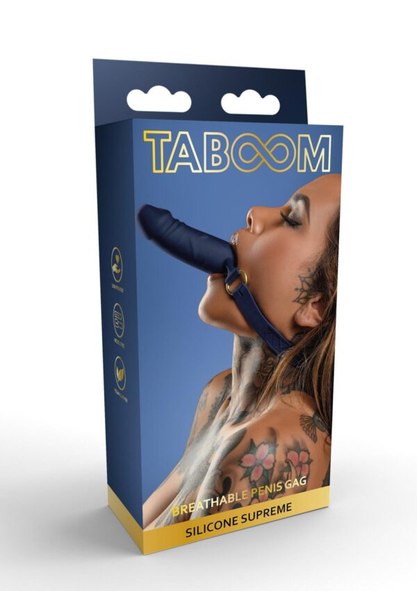 Silicone Breathable Penis Gag Blue - obrazek 2
