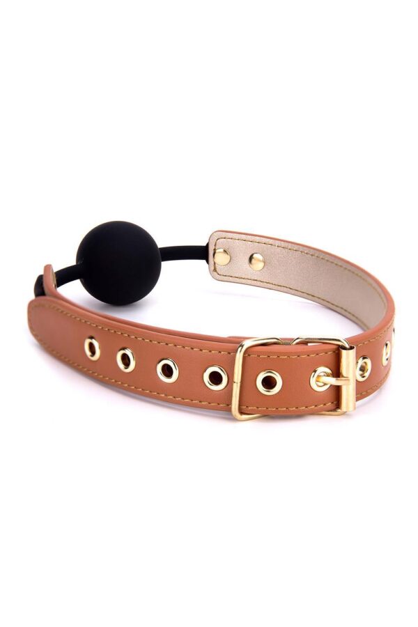 BLAZE ELITE BALL GAG COGNAC VEGAN LEATHER - obrazek 2