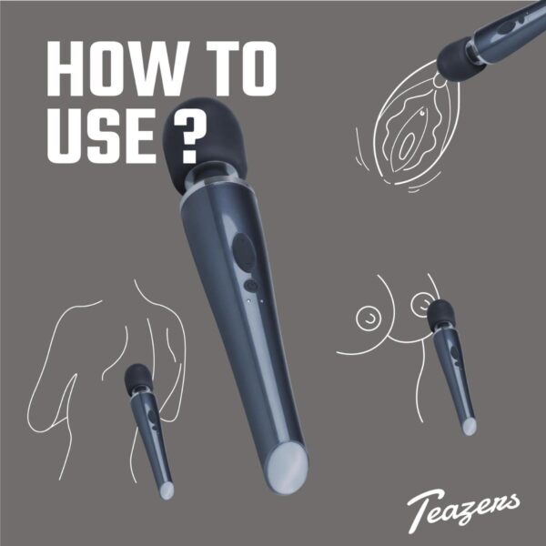Black Lightning Wand Vibrator - obrazek 2