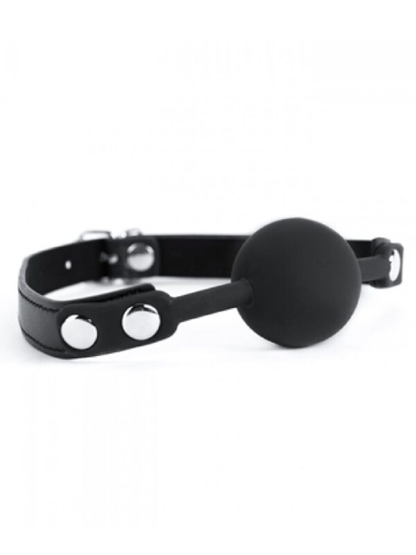 Black Silicone Ball Gag - obrazek 2