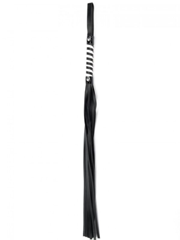 Black White Long Stripe Flogger - obrazek 2