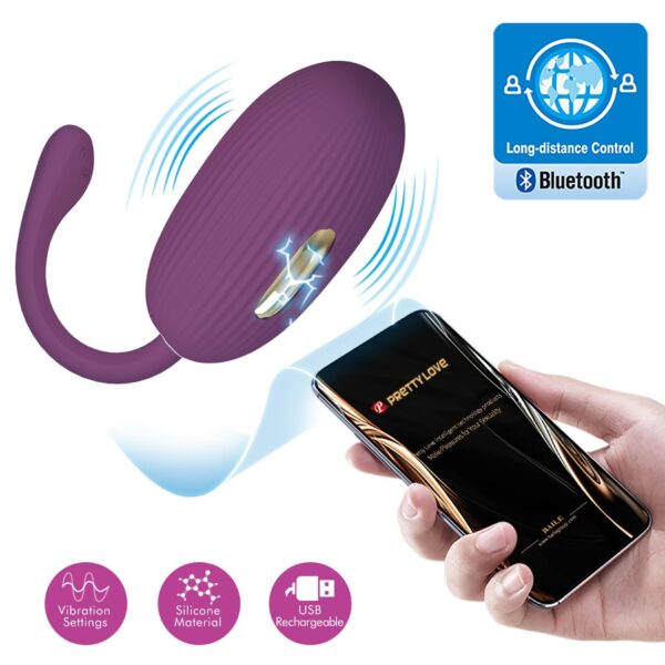 PRETTY LOVE   Doreen, 12 vibration functions 3 electric shock functions Mobile APP Long distance Control - obrazek 2