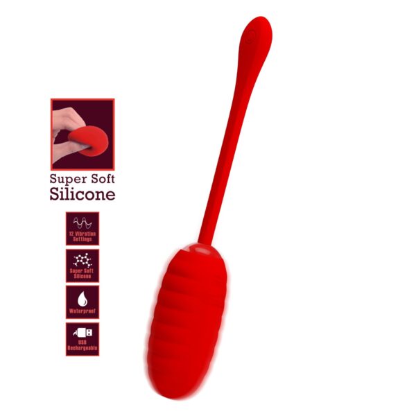 PRETTY LOVE   KIRK EGG Red 12 function vibrations - obrazek 2