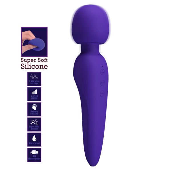 PRETTY LOVE   Meredith Dark Purple, 5 levels of speed control Memory function 7 vibration functions - obrazek 2