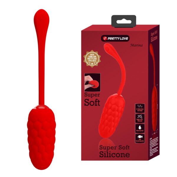 PRETTY LOVE   MARINA EGG Red 12 vibration functions - obrazek 2