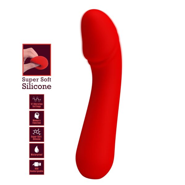 PRETTY LOVE   Cetus Red, Memory function 12 vibration functions - obrazek 2
