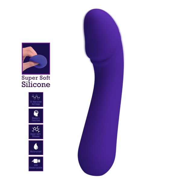 PRETTY LOVE   Cetus dark Purple, Memory function 12 vibration functions - obrazek 2
