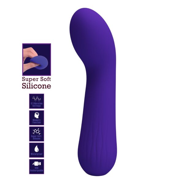 PRETTY LOVE   Faun dark Purple,G spot vibrator, 12 vibration functions Memory function - obrazek 2