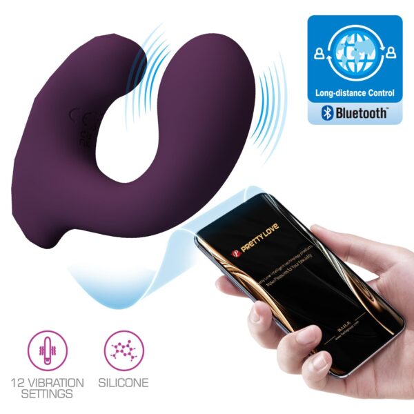 PRETTY LOVE   Billy Purple, 12 vibration functions Mobile APP remote control - obrazek 2