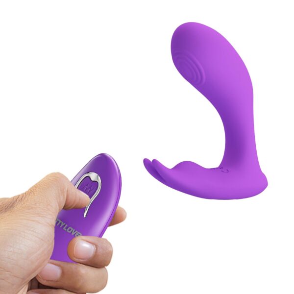 PRETTY LOVE   Idabelle Purple, 12 vibration functions 12 pulse wave settings Wireless remote control - obrazek 2