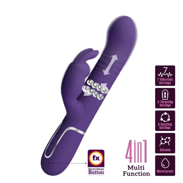 PRETTY LOVE   Coale dark Purple, 7 vibration functions 4 rotation functions 4 thrusting settings - obrazek 2