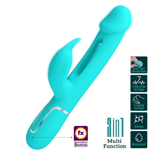 PRETTY LOVE   Kampas Green, 7 vibration functions 4 licking settings - obrazek 2
