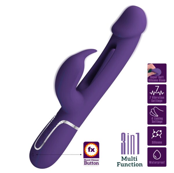 PRETTY LOVE   Kampas dark Purple, 7 vibration functions 4 licking settings - obrazek 2