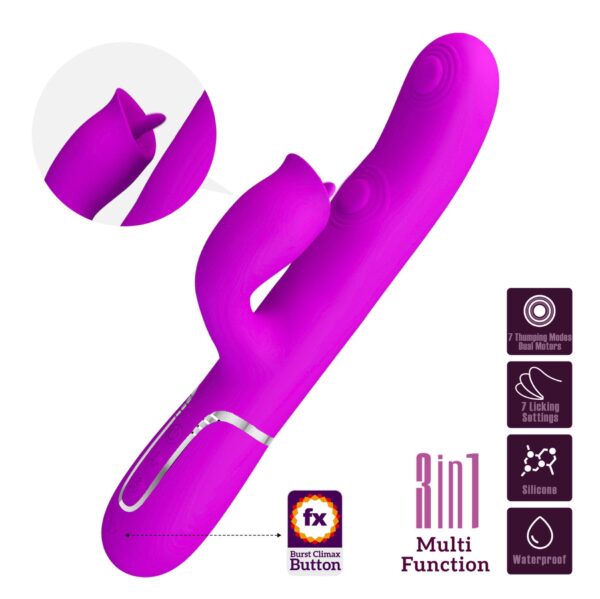 PRETTY LOVE   Gigi Purple, 7 thumping functions 7 licking modes - obrazek 2