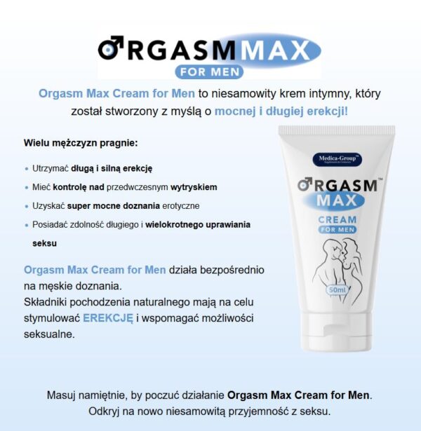 Żel/sprej   Orgasm Max cream for men 50 ml - obrazek 2