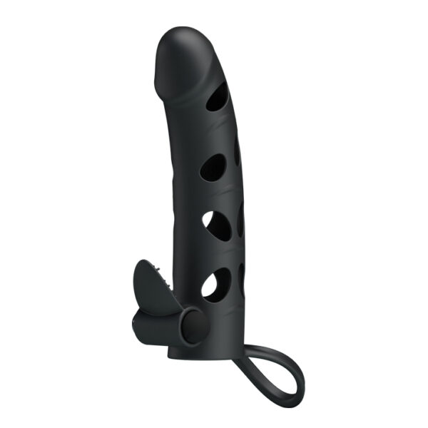 PRETTY LOVE   Vibrating Penis Sleeve with Ball Strap - obrazek 2