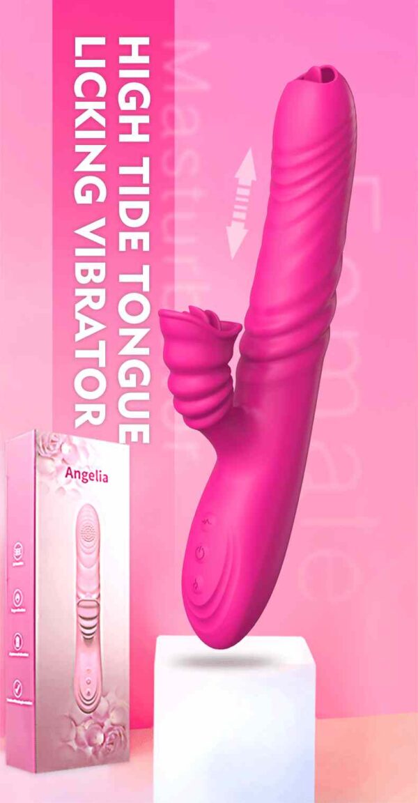 Wibrator Angelia USB 3 functions of thrusting / 20 vibrations Pink - obrazek 2