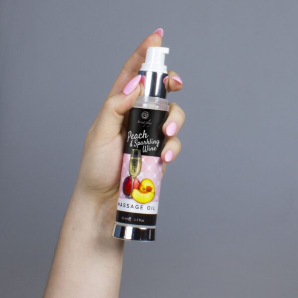PEACH & SPARKLING WINE MASSAGE OIL 50 ML - obrazek 2