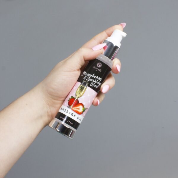 STRAWBERRY & SPARKLING WINE MASSAGE OIL 50 ML - obrazek 2