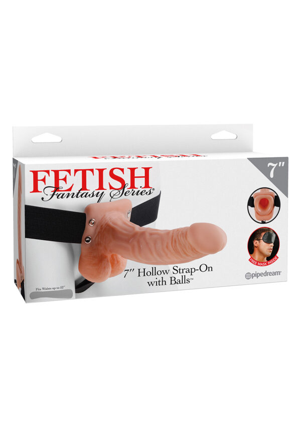7 inch Hollow Strap On Balls Light skin tone - obrazek 2