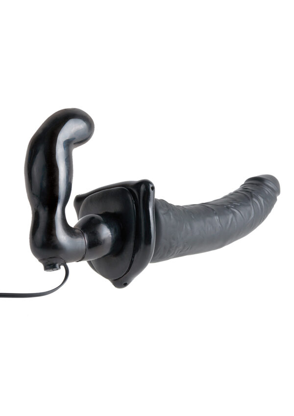 Deluxe Vibrating Strap On Black - obrazek 2