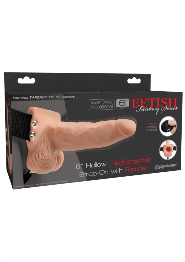 6inch Hollow Strap On Remote Light skin tone - obrazek 2