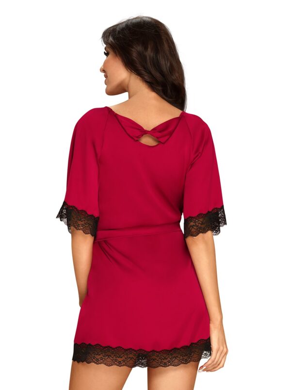 Bielizna Sensuelia szlafrok czerwony L/XL - obrazek 2