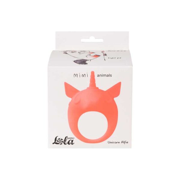 Pierścień  Vibrating Cockring MiMi Animals Unicorn Alfie Orange - obrazek 2