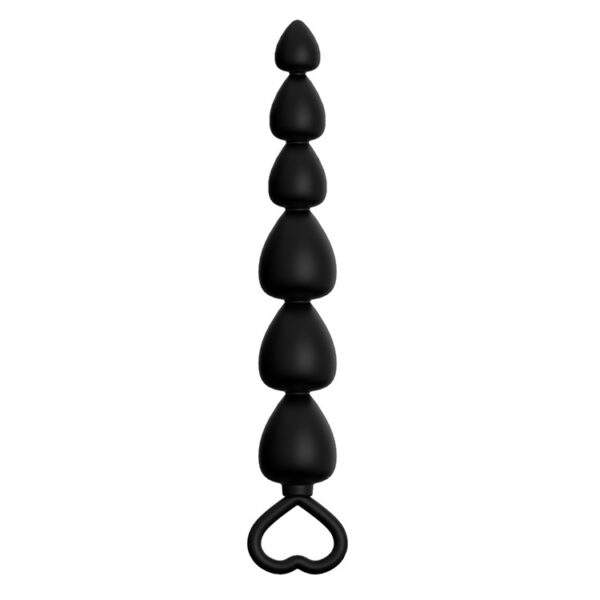 Plug Power Escorts   Anal Beads Runner   Silicone Black - obrazek 2