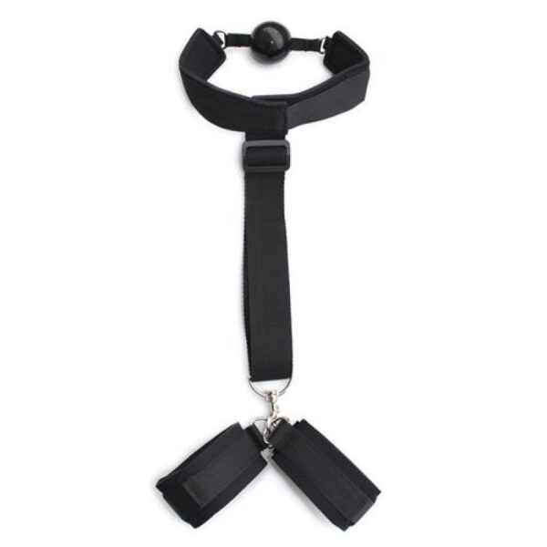 Costrittivio Bondage Back Restraint+gag black - obrazek 2