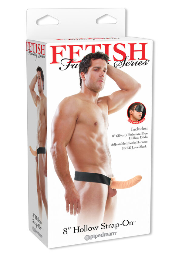 8 Inch Hollow Strap On Light skin tone - obrazek 2