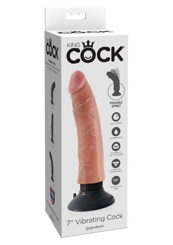 Vibrating Cock 7 Inch Light skin tone - obrazek 2