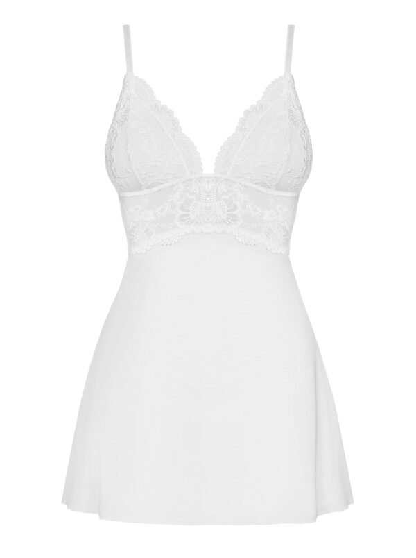 Bielizna 810 BAB 2 babydoll i stringi biała  S/M - obrazek 2