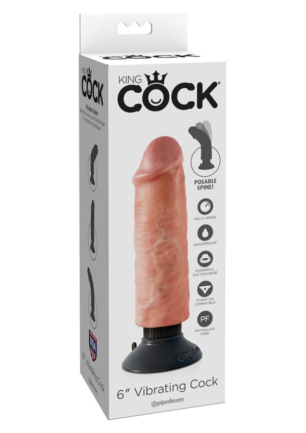 Vibrating Cock 6 Inch Light skin tone - obrazek 2