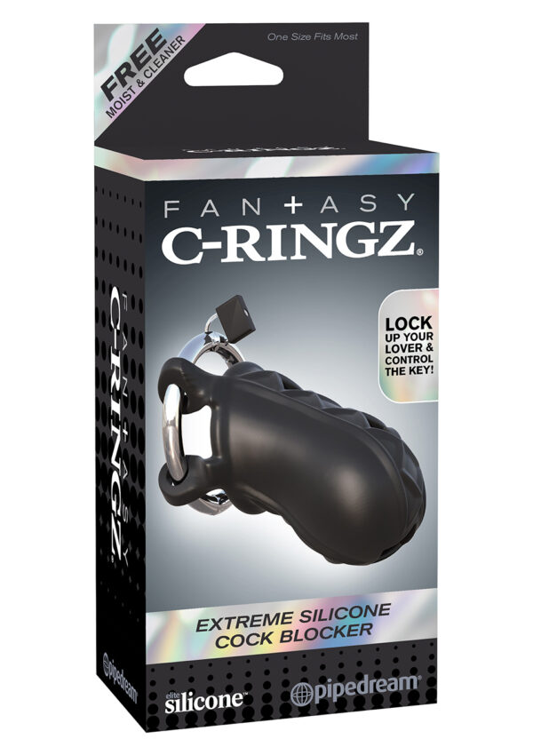 Extreme Silicone Cock Blocker Black - obrazek 2