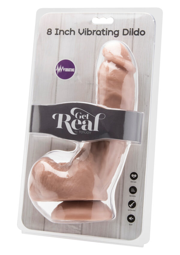 Dildo 8in. with Balls Vibrator Light skin tone - obrazek 2