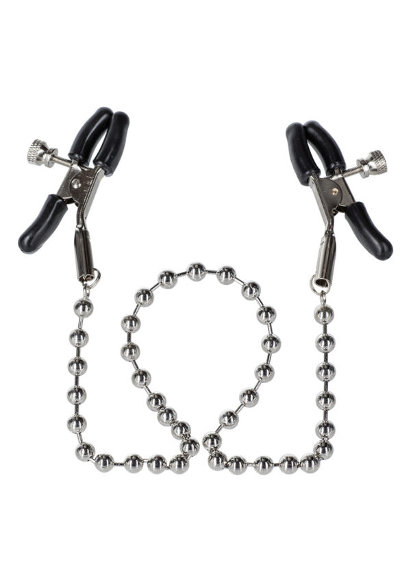 Silver Beaded Nipple Clamps Metal - obrazek 2