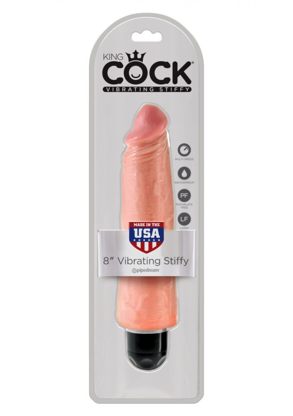 King Cock 8 Inch Vibr Stiffy Light skin tone - obrazek 2