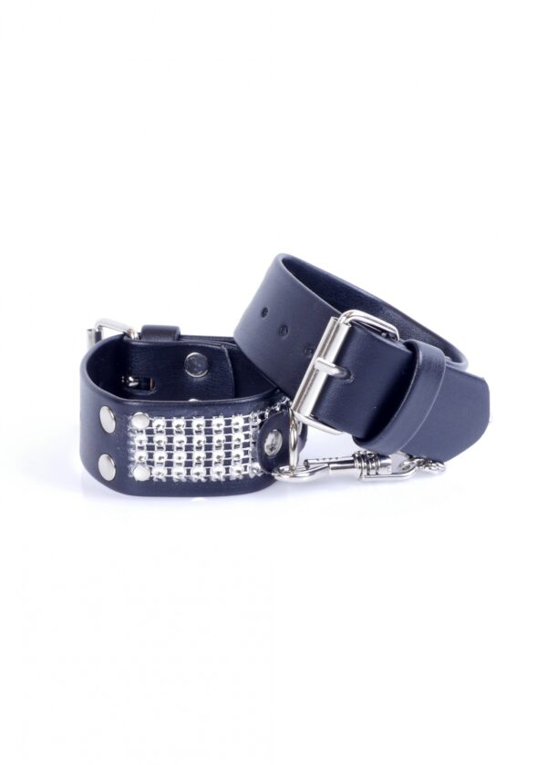 Fetish B   Series Handcuffs with cristals 3 cm Silver - obrazek 2