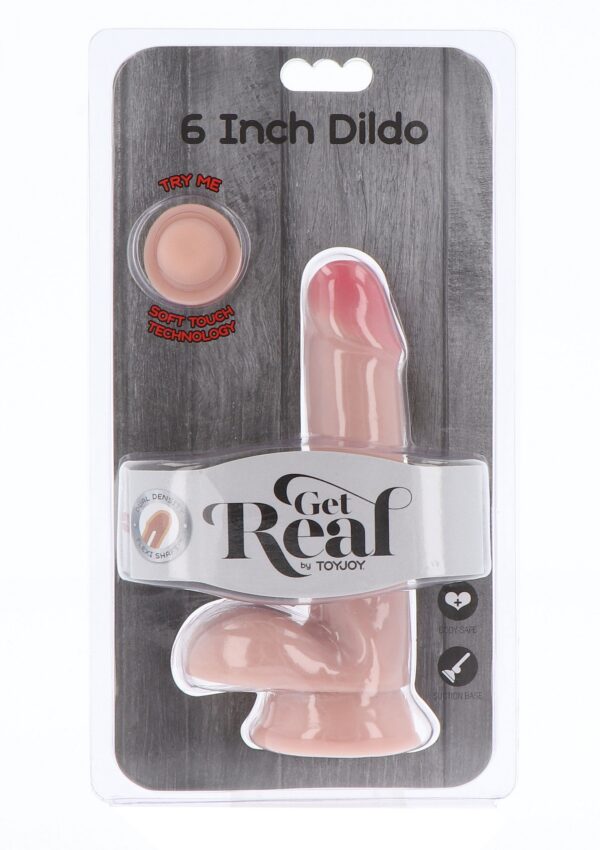 Dual Density Dildo 6 in. Balls Light skin tone - obrazek 2