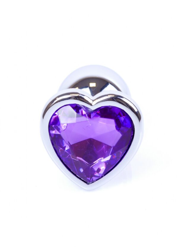 Plug Jewellery Silver  Heart PLUG  Purple - obrazek 2