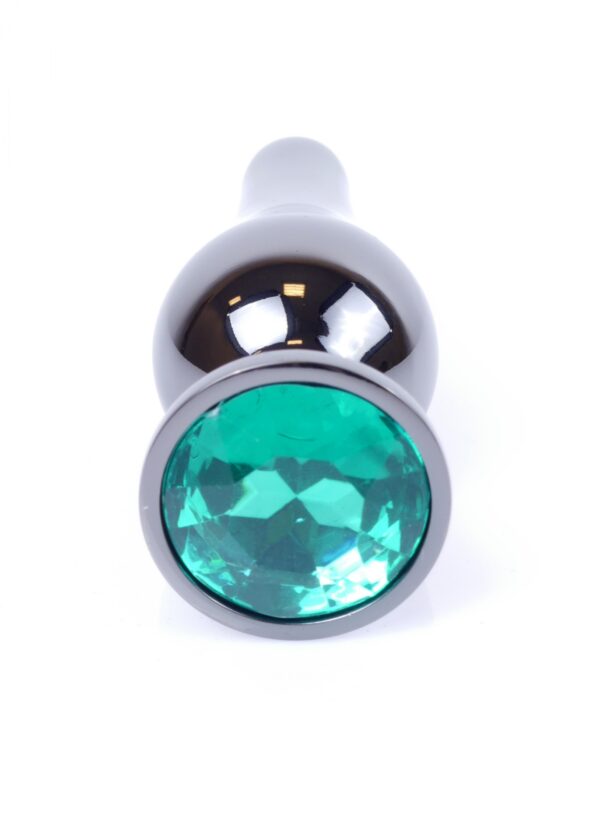 Plug Jewellery Dark Silver BUTT PLUG  Green - obrazek 2