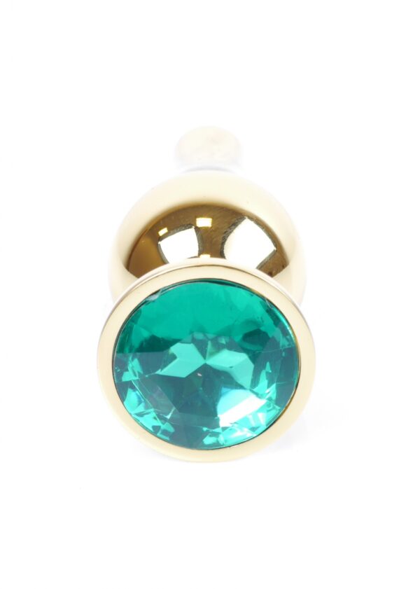 Plug Jewellery Gold BUTT PLUG  Green - obrazek 2