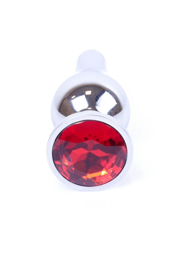 Plug Jewellery Silver BUTT PLUG  Red - obrazek 2
