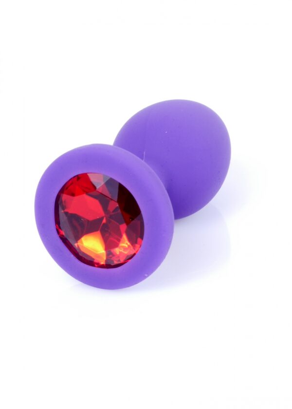 Plug Jewellery Purple Silicon PLUG Small  Red Diamond - obrazek 2