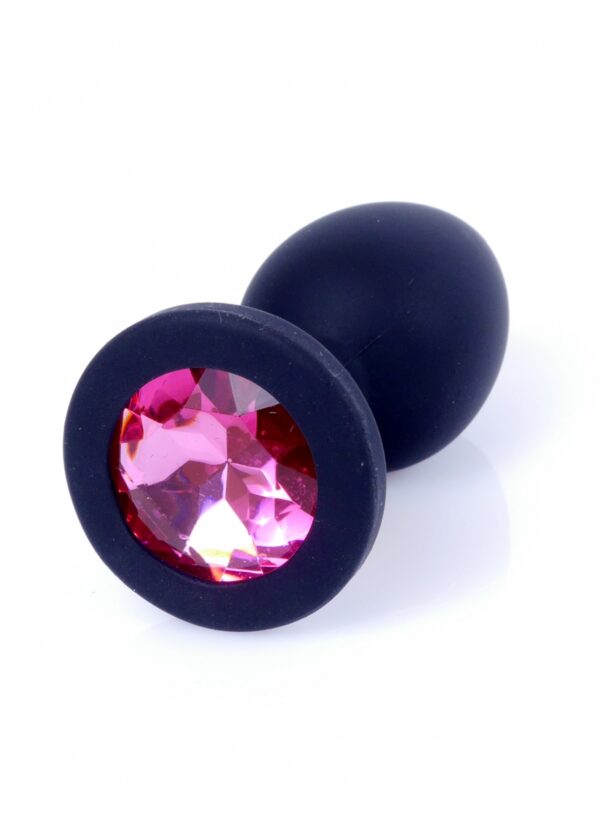 Plug Jewellery Black Silicon PLUG Small  Pink Diamond - obrazek 2